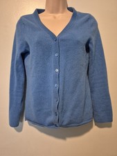 Alex Marie Cashmere Bright Blue Button Down Women's Sweater Size S Classic...
