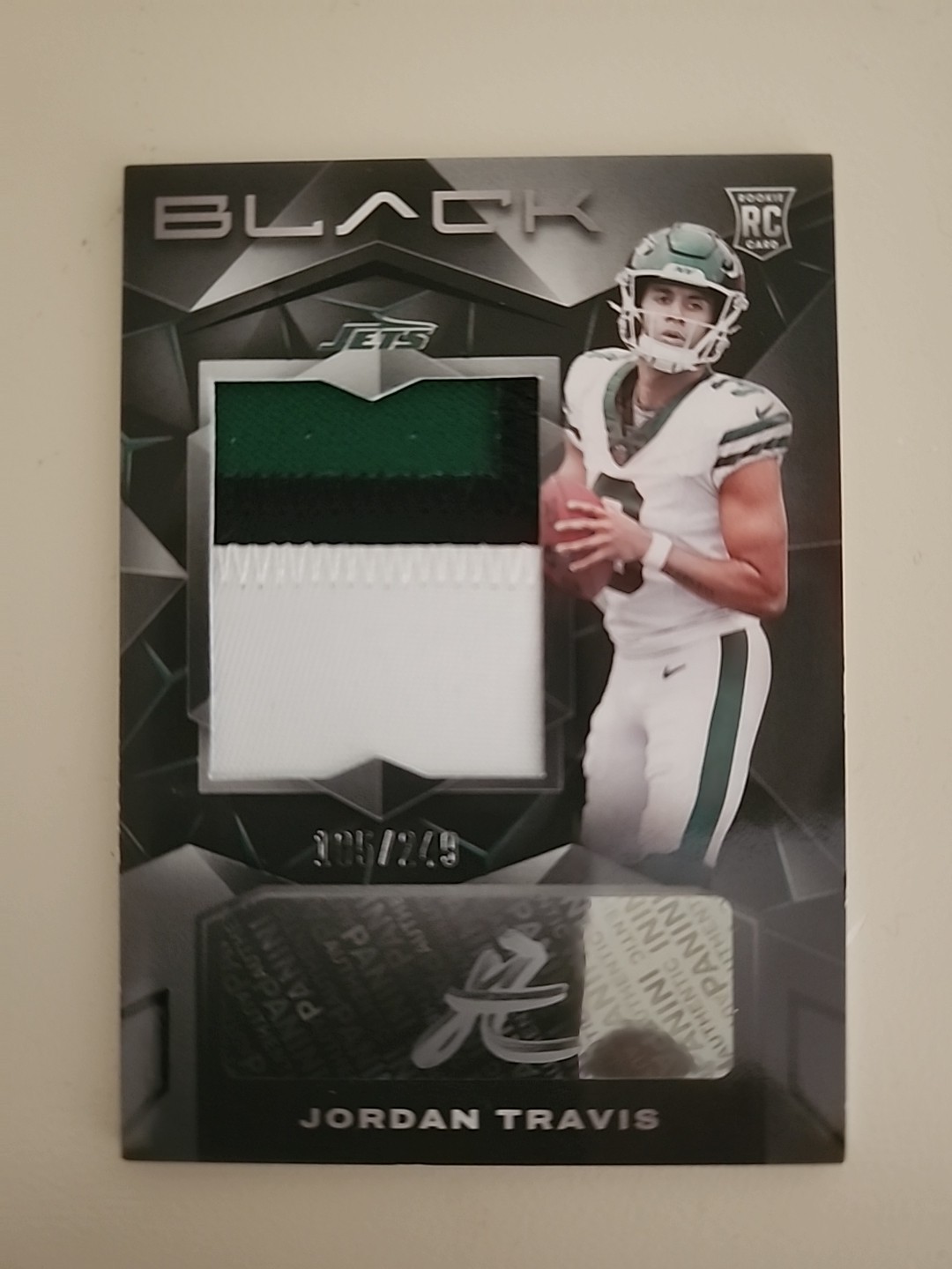 2024 Panini Black - Rookie Patch Autograph #223 Jordan Travis /249 (AU, MEM, RC)