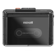 Maxell MXCP-P100 Portable Cassette Player Black Hi-Fi Sound Brass Flywheel Japan