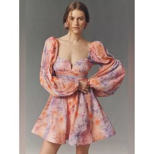 Anthropologie BHLDN Ellie Long Sleeve Sweetheart Mini Dress Medium