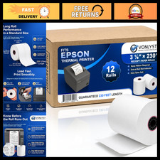 12 Thermal Pos Rolls 3 18 X 230 Bpa Free For Epson Tm-t88 T70 T80 T85 H6000 T90 12 Thermal Pos Rolls 3 18 X 230 Bpa Free For Epson Tm-t88 T70 T80 T85 H6000 T90