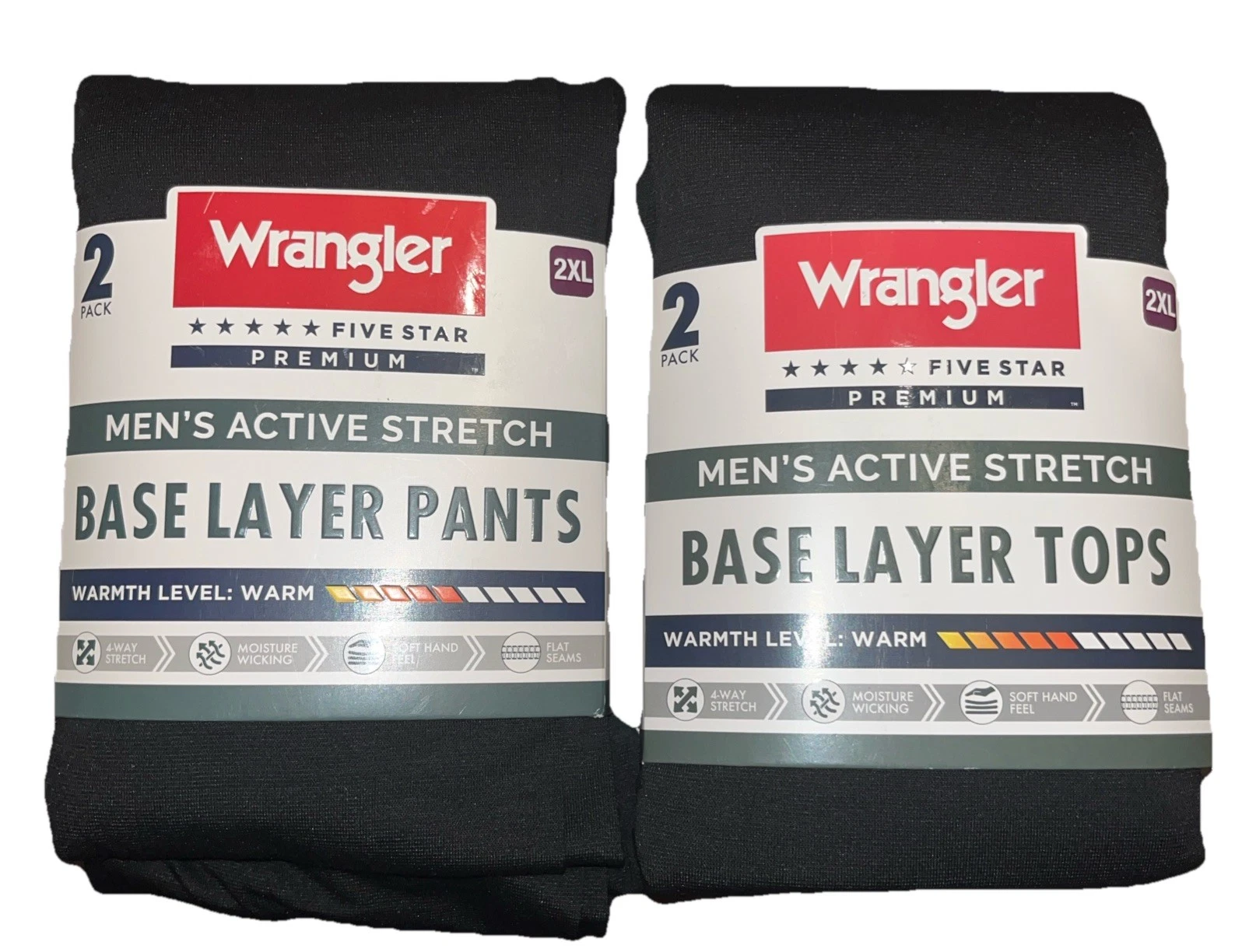 Wrangler Mens Active Stretch Base Layer Pants/Base Layer Top Size 2XL Lot Of 2