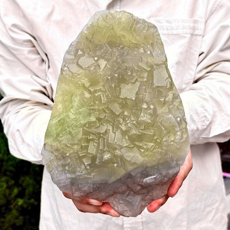 7.78LB Natural green cubic fluorite quartz crystal mineral specimen