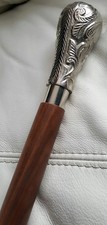 Victorian Solid Brass Handle Wooden Walking Stick Cane Handmade Vintage Gift Men