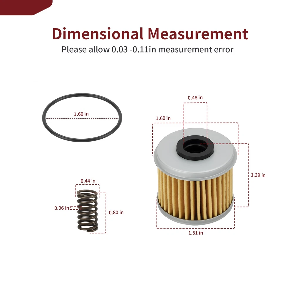 Filtro de aceite 3 piezas con resorte de junta tórica para Honda CRF450L CRF450R-S CRF450RL 2002-2024 Foto 2 de 4