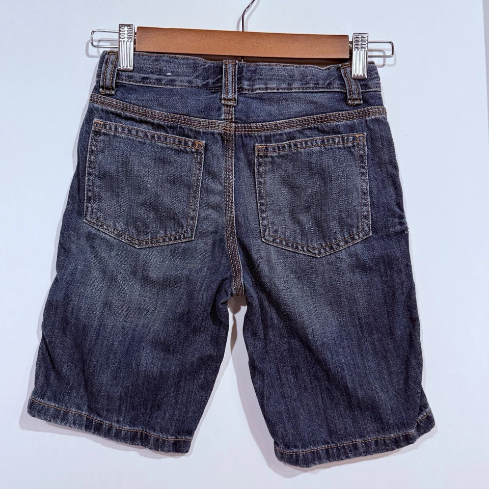 Childrens Place Boys Adjustable Waist Blue Denim Jean Shorts Size 6 Inseam 8in - Image 2 of 4