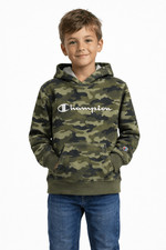 Champion Boys Green Camo Pullover Hoodie Sweatshirt Size Medium