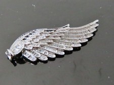 Sterling Silver 925 Angle Wings Simulated Diamonds
