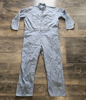 Red Kap Coveralls Mens 56 RG Herringbone Jumpsuit Mechanic Work Workwear Shop