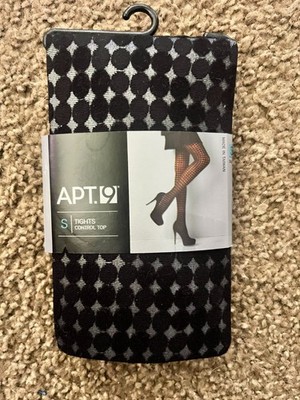 Apt 9 Women's SMALL Control Top Black Tie Tights - 000952
