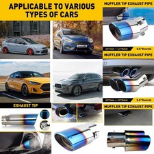 Exhaust Pipe Singledual Rear Tip Tail Throat Stainless Steel Muffler Round D Exhaust Pipe Singledual Rear Tip Tail Throat Stainless Steel Muffler Round D