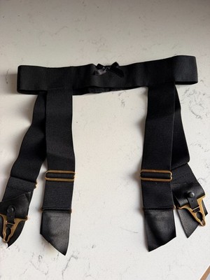 Agent Provocateur Knickers Forever Black Wide Waist Suspender Garter Belt AP Sz3