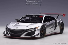 AUTOART 1/18 NSX HONDA NSX GT3 2018 Silver Plastics Car Model Doors not opened