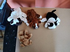 Lot of 4 Unbranded Dogs Hand Puppets Plush Good Condition