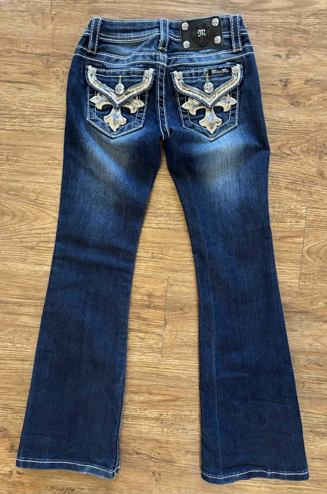Sz 7 Cross Pockets Embellished Jk7057b Bling Vguc