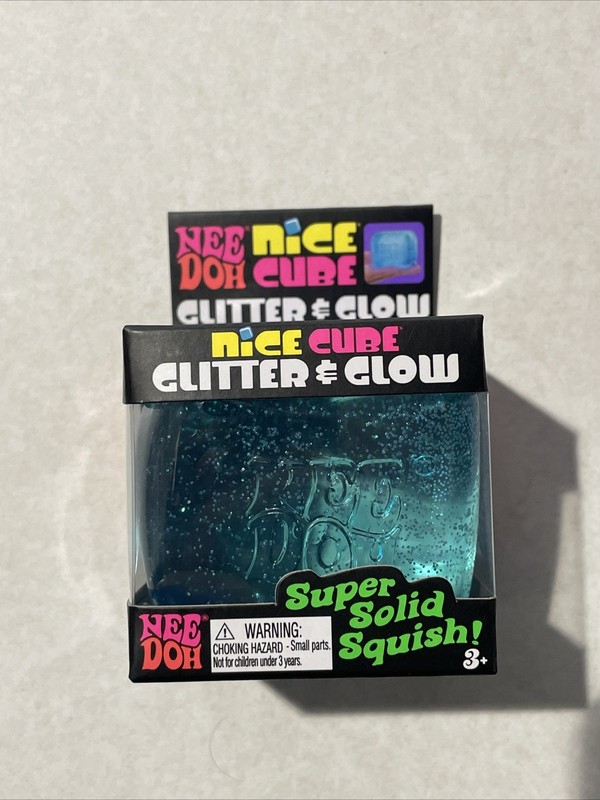 NeeDoh Nice Ice Cube Blue Fidget Squish Toy Nee Doh Mini Squeeze Ball NEW Rare🔥