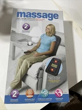 Massage Back Cushion w/ Heat Home & Auto Adaptors w/ Controller 2 Massage Zones