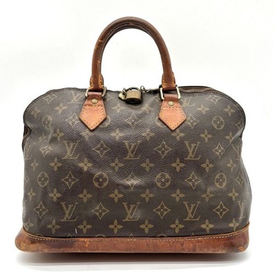 Louis Vuitton Alma Monogram Canvas braune kleine Lederhandtasche authentisch