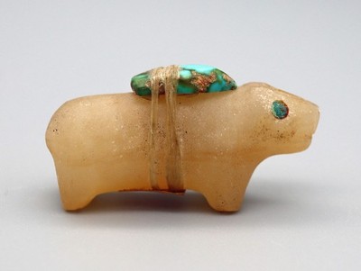 Theodore Kucate (d) Nutria Travertine Zuni Bear Fetish