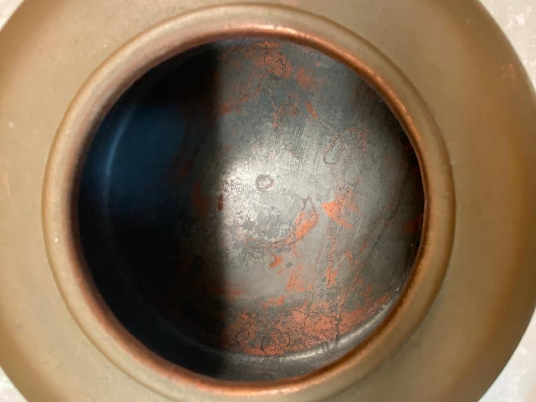 VINTAGE ETHAN ALLEN COPPER TEA KETTLE WOOD HANDLES MADE IN ENGLAND