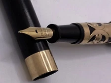 Vintage CONKLIN Fountain Pen Gold Filled Filigree LEC Overlay Crescent Filler