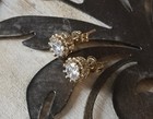 Gold-Filled Round Moissanite Stud Earrings Prong Set Butterfly — photo 2