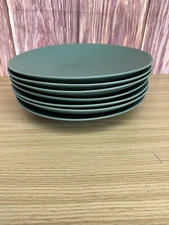 Gibson Housewares Paradiso Jade Green 11-1/4" DINNER PLATE Discontinued Set Of 7