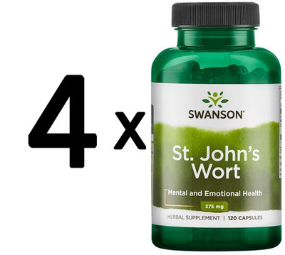 4 x Swanson St. John's Wort, 375mg - 120 caps (69,98 EUR/kg)