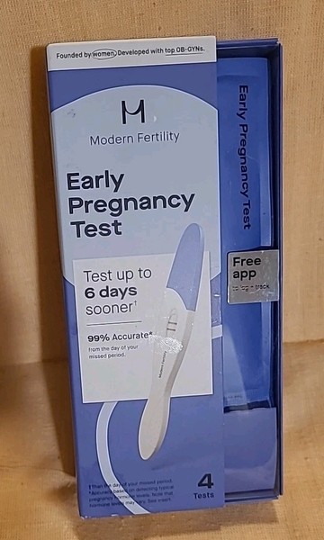 Detección de prueba de embarazo temprana de fertilidad moderna 4 unidades 10/25 registro y seguimiento de aplicaciones