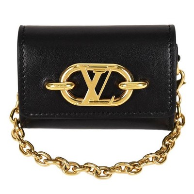 Louis Vuitton Earphone Case Holder LV Link AirPods Black Gold