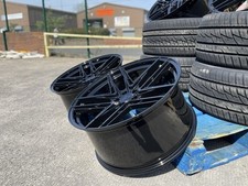 ALUWERKS SHURIKEN 22" Gloss Black Alloy Wheels & New Tyres To Fit Jaguar E-Pace