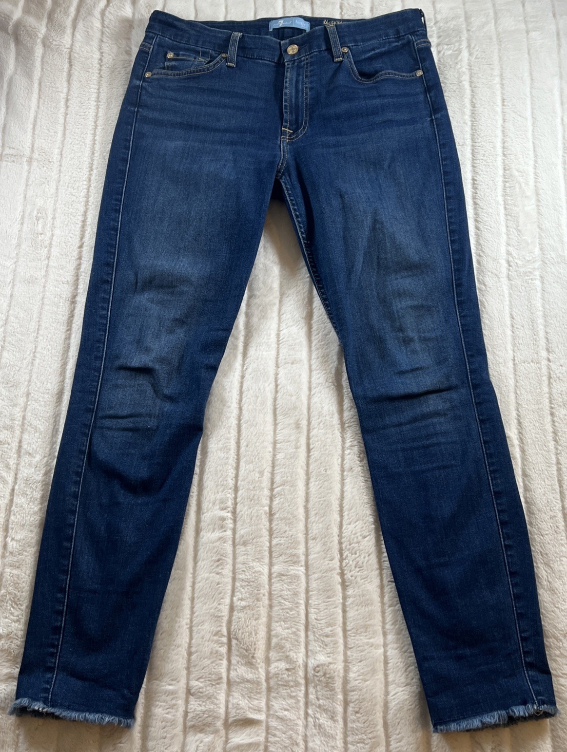 7 For All Mankind The Ankle Skinny b(air) Women's Denim Blue Jeans Size 30 USA