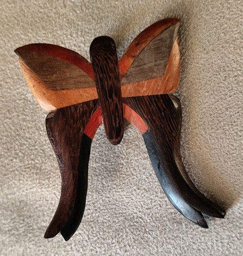 VINTAGE - HOLZBROSCHE - SCHMETTERLING