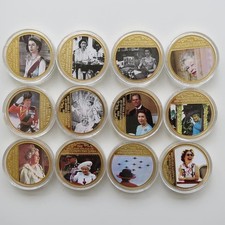 Medaglia placcata oro giubileo diamante della regina 2012 - zecca Windsor - varie