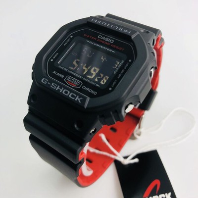 Casio DW5600HR-1 Men's G-Shock Classic Black and Red Digital