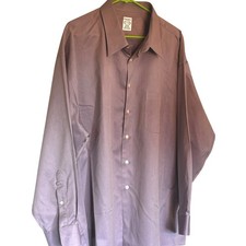 Pronto Uomo Mens Non-Iron Lavender Dress Shirt 19 34/35 100 Cotton Button-Up
