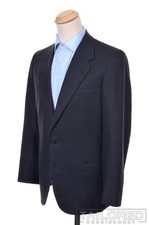 OXXFORD CLOTHES Solid Gray Worsted Wool Luxury Sport Coat Blazer Jacket - 41 R