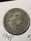 # C8566   FRANKLIN  HALF DOLLAR  COIN,   1948