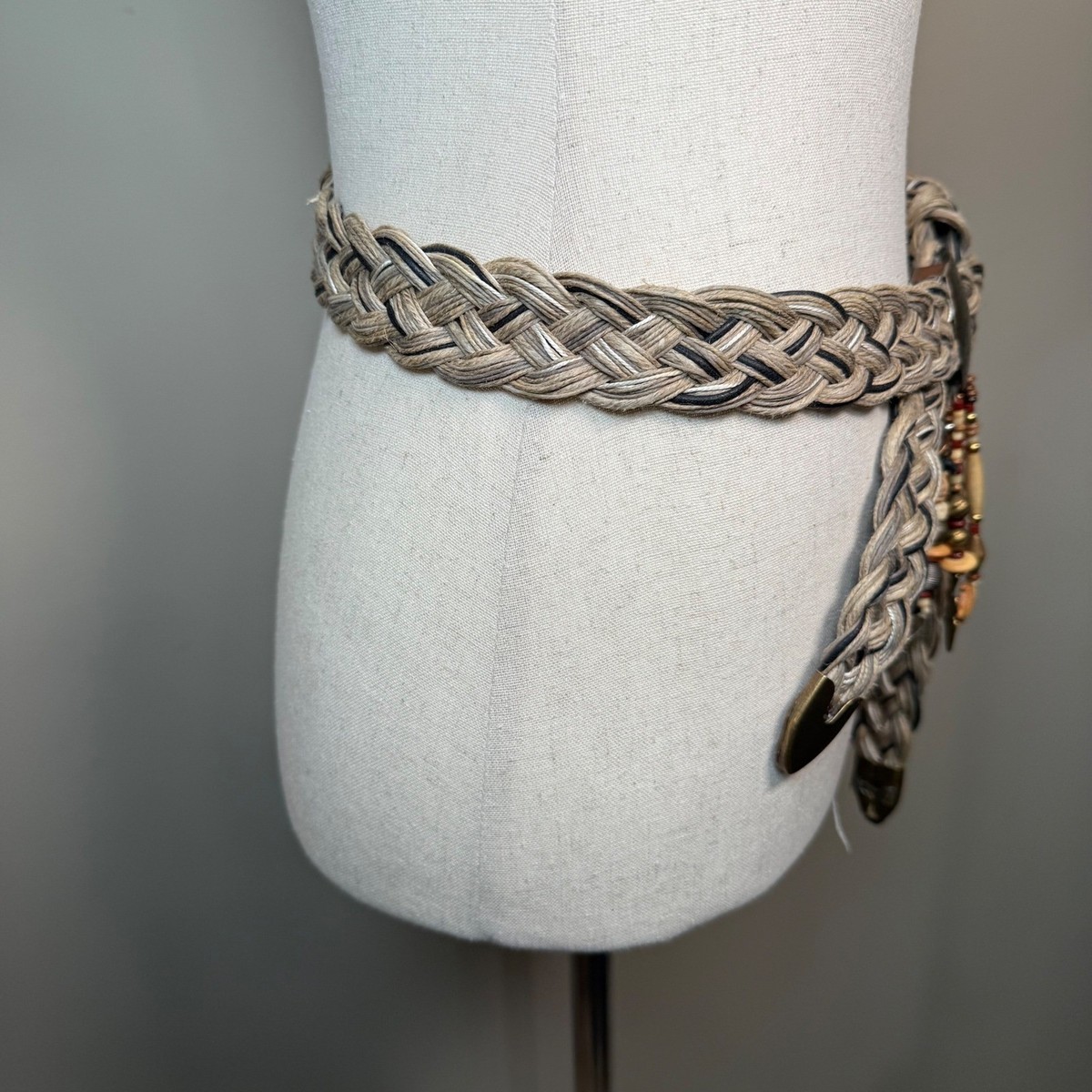 Vintage Marjorie Baer Braided Leather Statement Belt Wearable Art Adjustable Vintage Marjorie Baer Handmade in San Francisco Braided Belt  main image 2