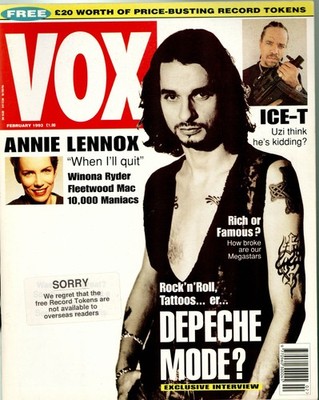 Vox (UK) - February 1993 - Depeche Mode, Ice-T, Annie Lennox + Winona Ryder