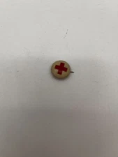 Red Cross Vintage Pinback Button Medical Nurse Volunteer Collectible Pin