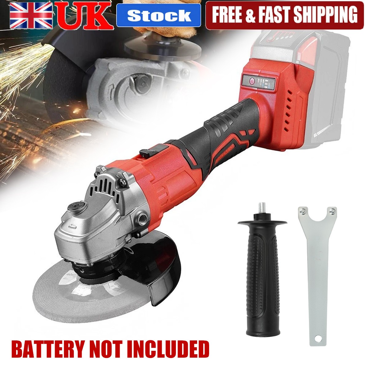 125mm For Milwaukee M18 18V Battery Variable Speed Angle Grinder Brushless