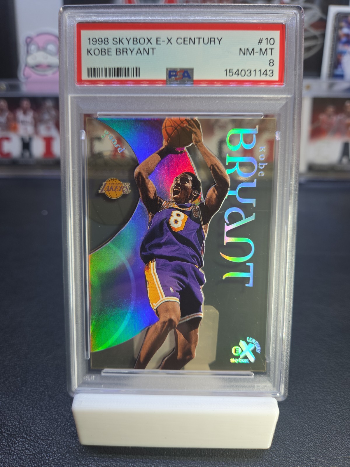 1998 SKYBOX E-X CENTURY ACETATE HOLO #10 KOBE BRYANT HOF PSA 8
