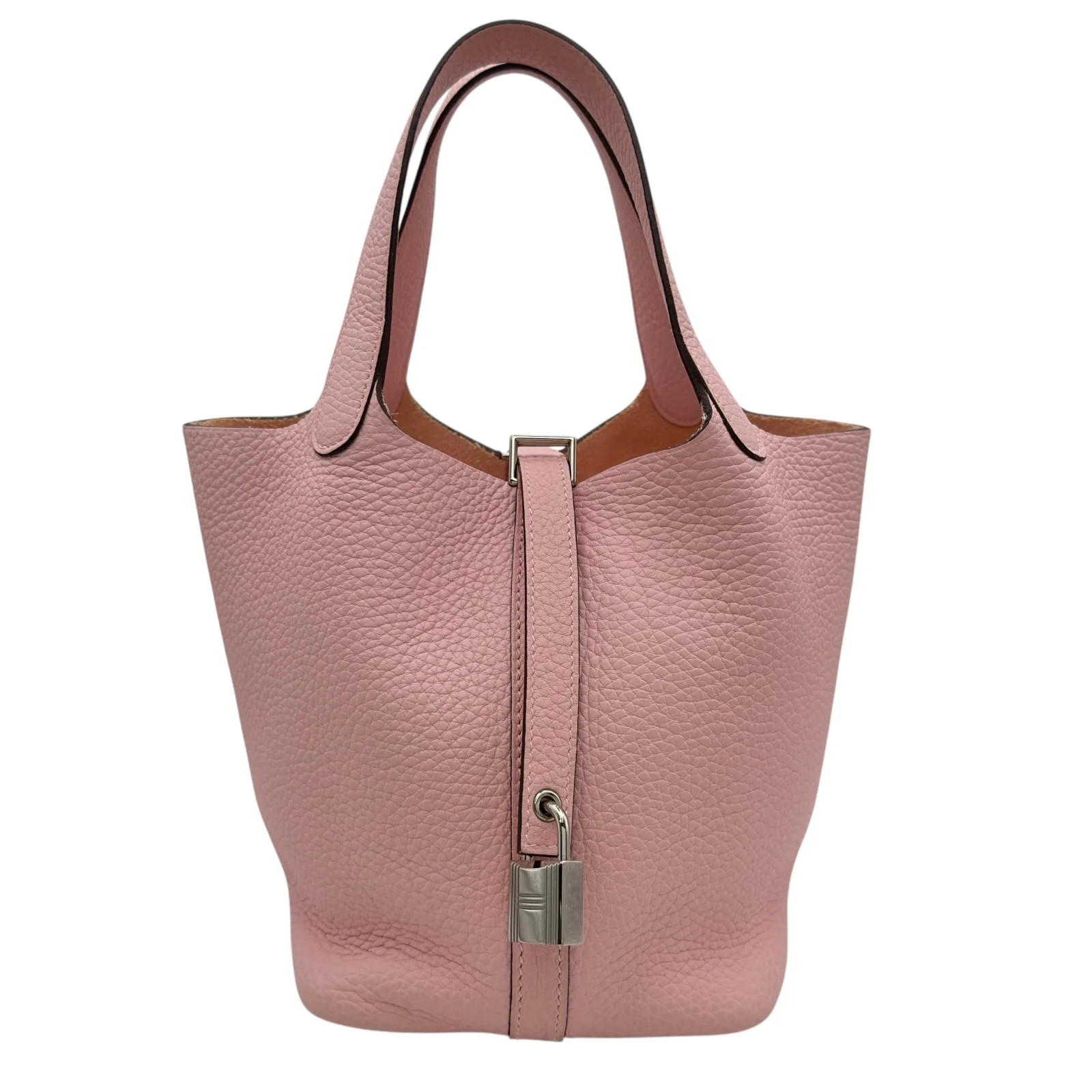 HERMES Picotin Lock PM Pink Taurillon Leather Handbag #OKB1242