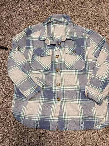 Member Mark  Women  The Shacket Size Large Plaid Oversized