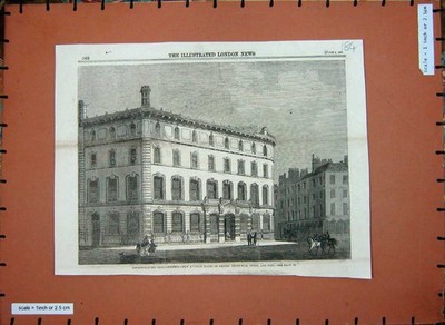 Alter antiker Druck 1860 Covent Garden Improvements Auktion Debenham Storr 19.