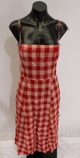 Reformation Women's The Christen Linen A-Line Midi Dress BE5 Red Size 4