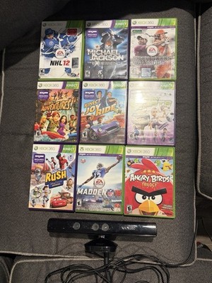 Microsoft Xbox 360 Kinect 1414 Sensor Bundle w/ AC Adapter, ext 9 Games