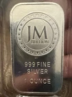JM BULLION BAR 1 TROY OZ .999 FINE SILVER-SEALED