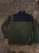 Men's Brooks Brothers Size Small Green And Navy Fleece Quarter Zip excellent